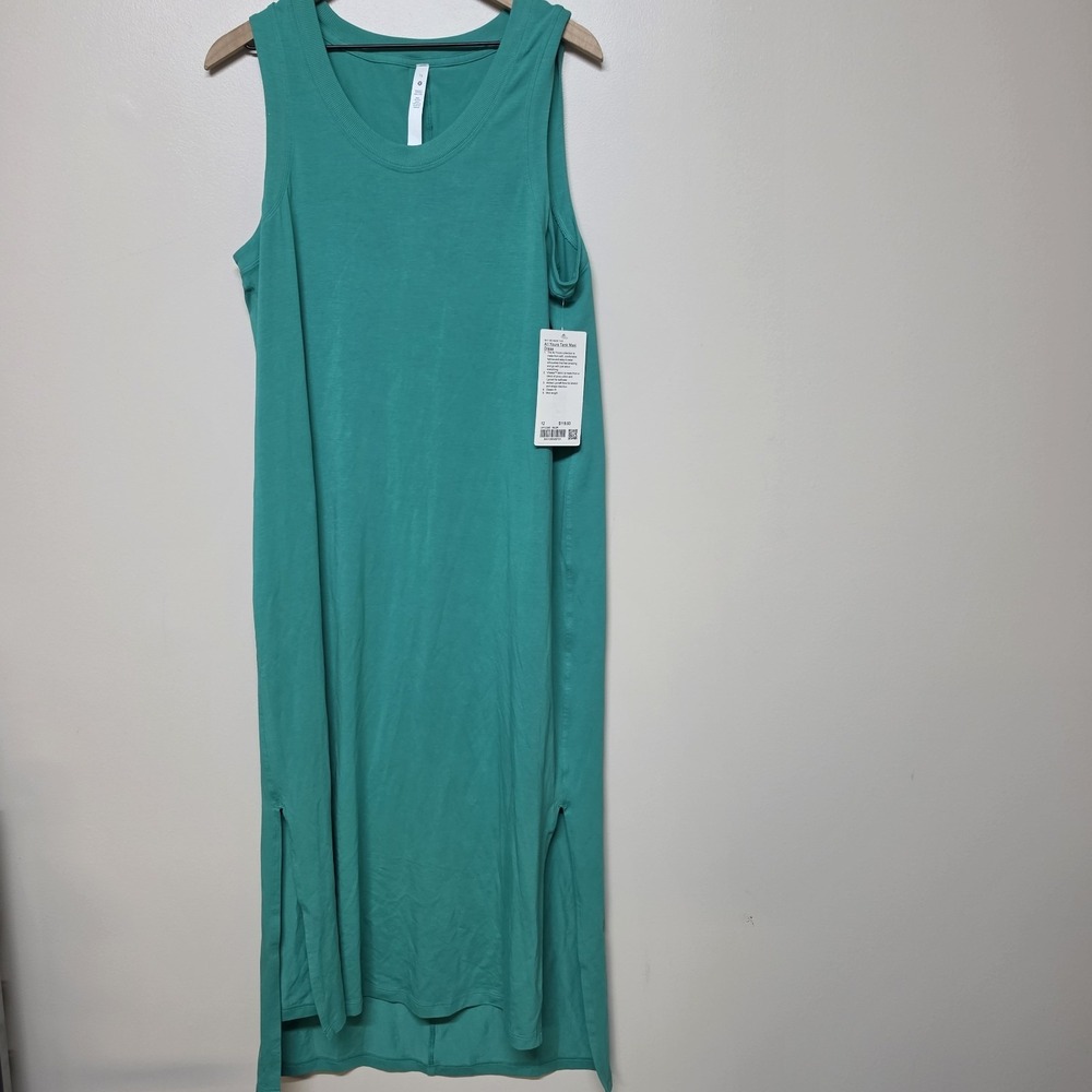 NWT Lululemon $118 All Yours Tank Maxi Dress Size 12 Maldives Green HTF Casual